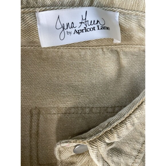 Jena Green By Apricot Lane Cable Knit Sweater Denim Jacket Large 100% Cotton - Picture 5 of 13